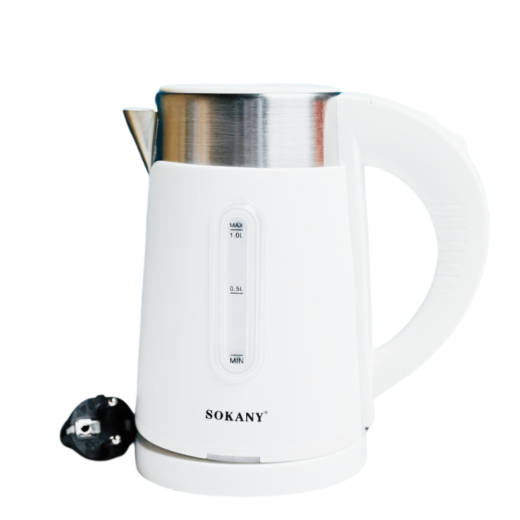 Sokany SK-0808 1L Electric Water Kettle – Random Color (Black/White)